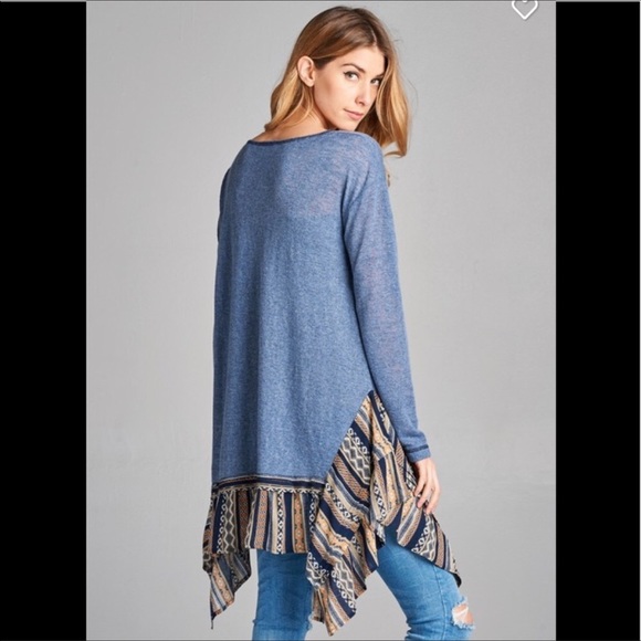 ☄️Boho tribal shark bite hem top - Picture 4 of 6